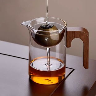 玻璃茶壶带过虑高硼硅透明玻璃茶滤一体带手柄茶具套装