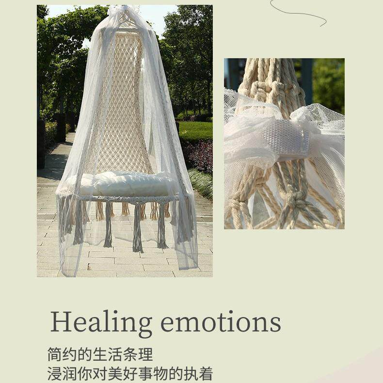 露营手工编制流苏吊椅波西米亚庭院秋千室内吊篮户外吊床