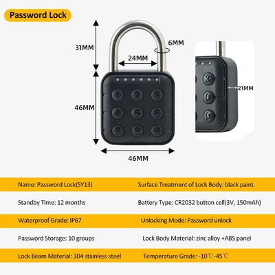 Smart Lock Smart Padlock Rugged and Durable Padlock for Lugg