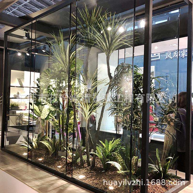 仿真花艺软装室内家用装饰假绿植酒店餐厅墙面背景草皮塑胶
