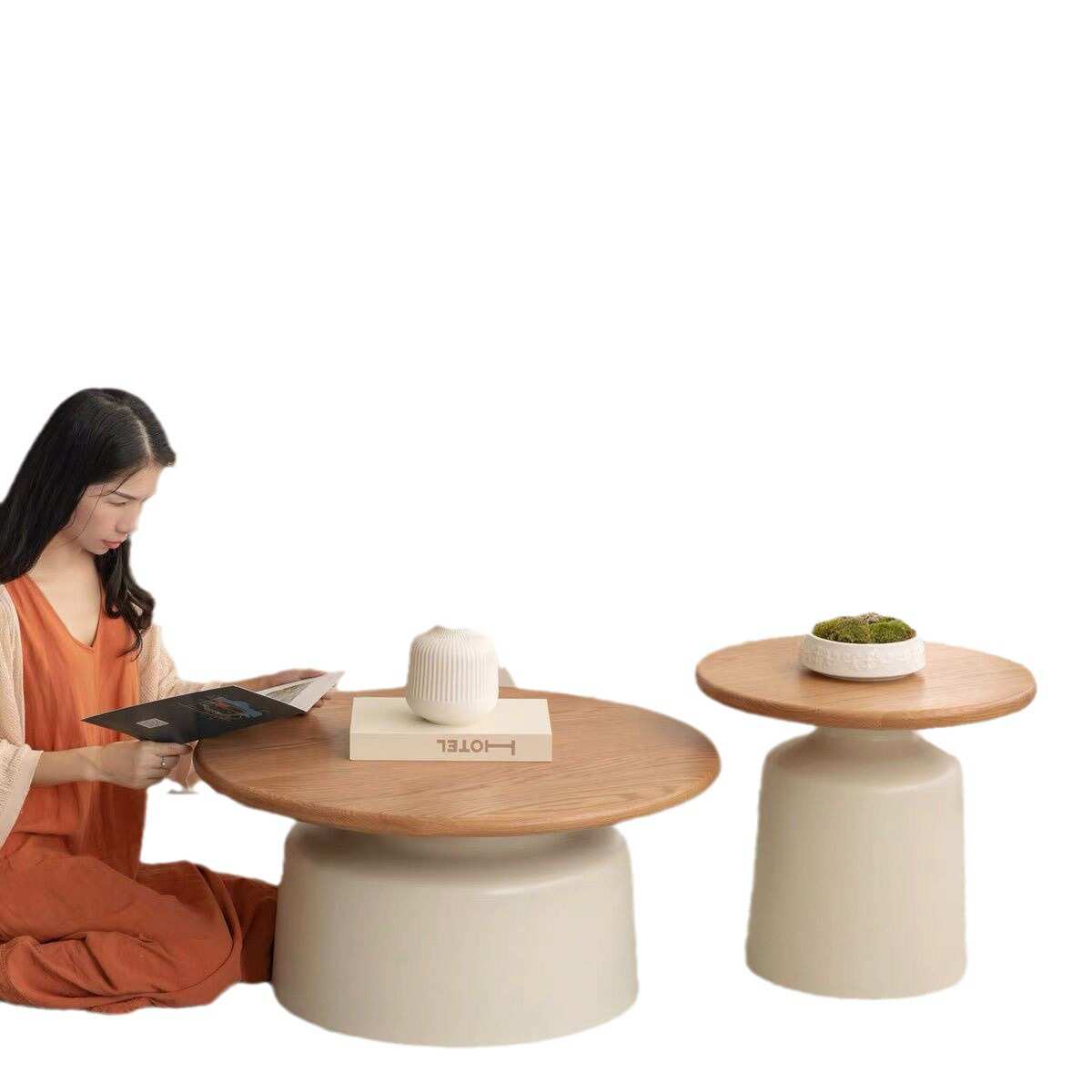 奶油风公寓茶几客厅家用小户型简约网红铁艺圆形马提尼民宿茶几