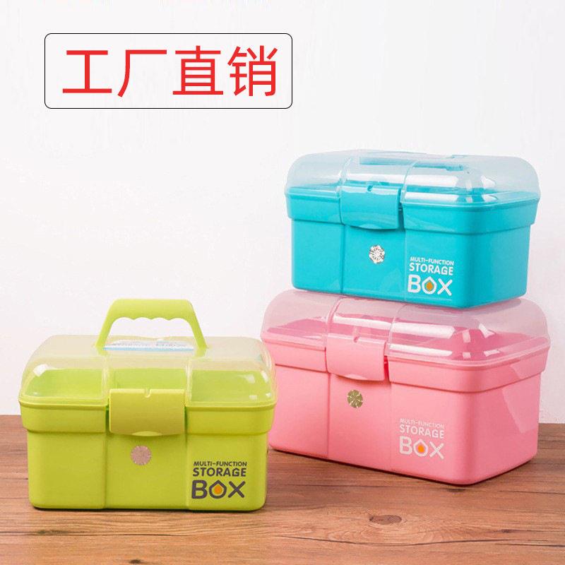 家用医箱透明收纳箱整理箱塑料工具箱手提储物箱化妆品收纳盒