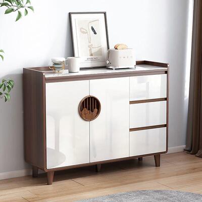 全木胡色餐边柜实靠墙一AAT体客厅置物柜家用房茶水酒桃柜厨子储