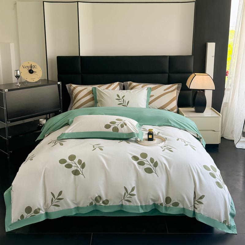 轻奢高支加厚磨毛纯棉四件套宽边床单被套全棉秋冬床上用品南通市