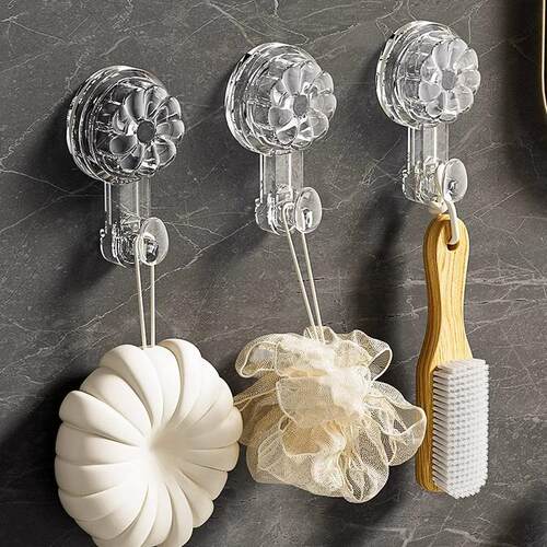 Luxury Suction Cup Hooks No-Drill Bathroom Traceless Vacuum