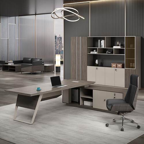 佛山单人老板桌总裁桌大班台组合办公家具简约现代经理主管办公桌 - 封面