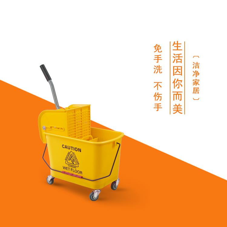 榨水车20L手压式免手洗墩布挤水车家用商用塑料清洁车厂家直销