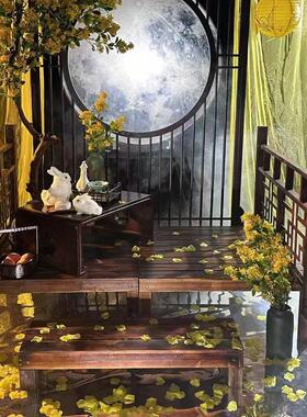 中式彷古实木花格门窗木雕屏风隔断客厅玄关镂空定制古风摄影道具