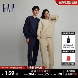 Gap男女装秋冬LOGO碳素软磨抓绒针织卫衣情侣装运动上衣807041