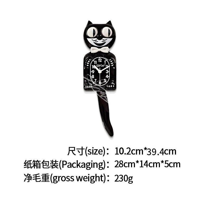 跨境迷人的经典猫挂钟尾巴可摇摆时钟艺术装饰钟墙装饰静音时钟表