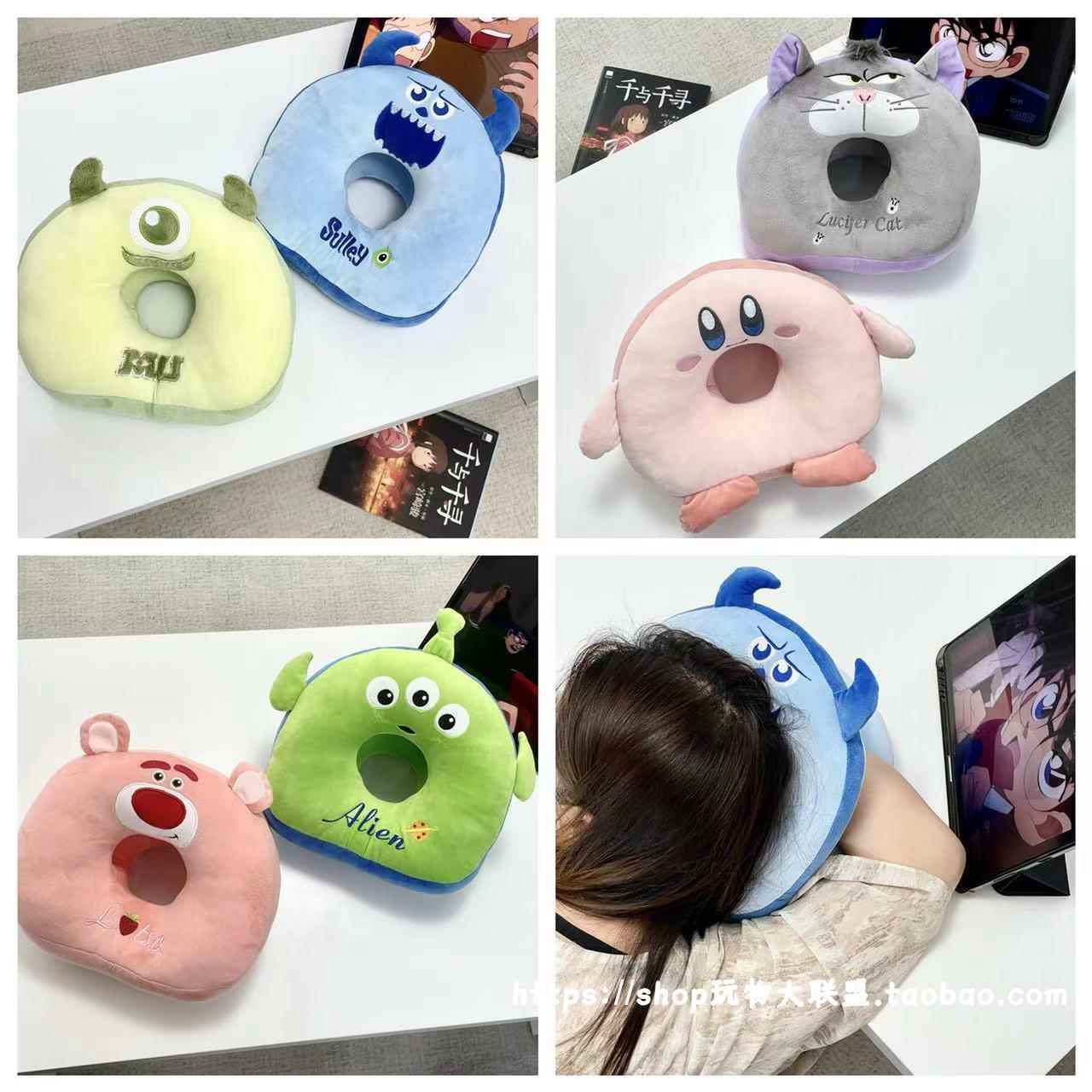 【包邮】可爱动漫卡通怪兽大学路西法猫咪草莓熊办公室家居午睡枕