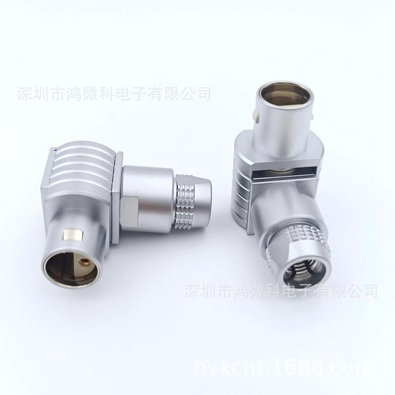 兼容原装LEMO航空插头S系列2S阴阳胶芯90度弯头FLA连接器源头工厂