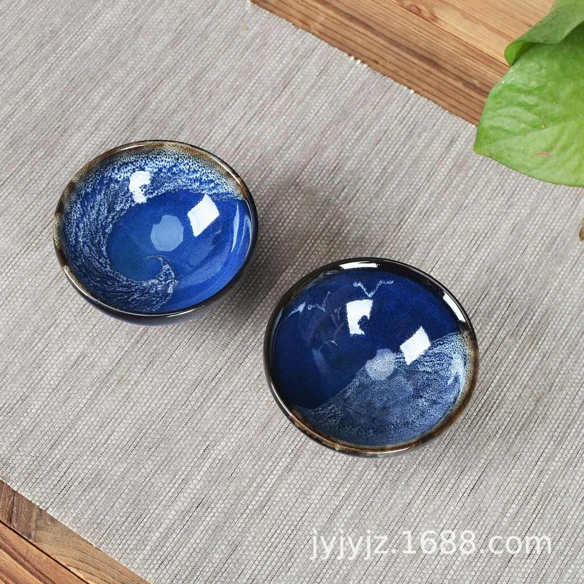 建阳水吉建窑建盏龙窑柴烧花月夜原矿铁胎束口钵主人茶杯单杯送礼