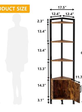 木铁间结合置物架转角架省空收纳五层角柜纳带储物柜子实18888木