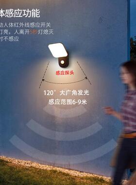 壁灯led户外防水人体感应阳台大门口室外照明庭院露台过道墙壁灯