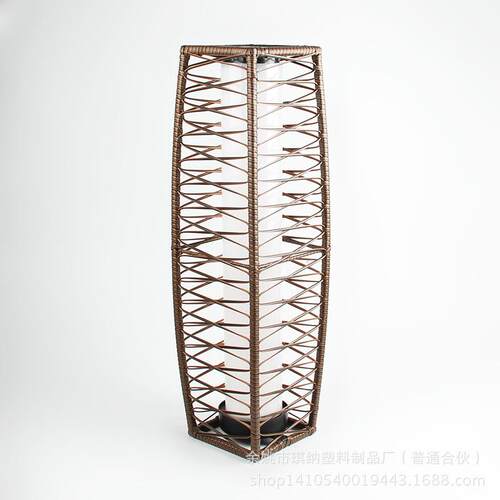 厂商供应投光草坪灯16*16/21*21*H68cm太阳能led灯藤编庭院灯