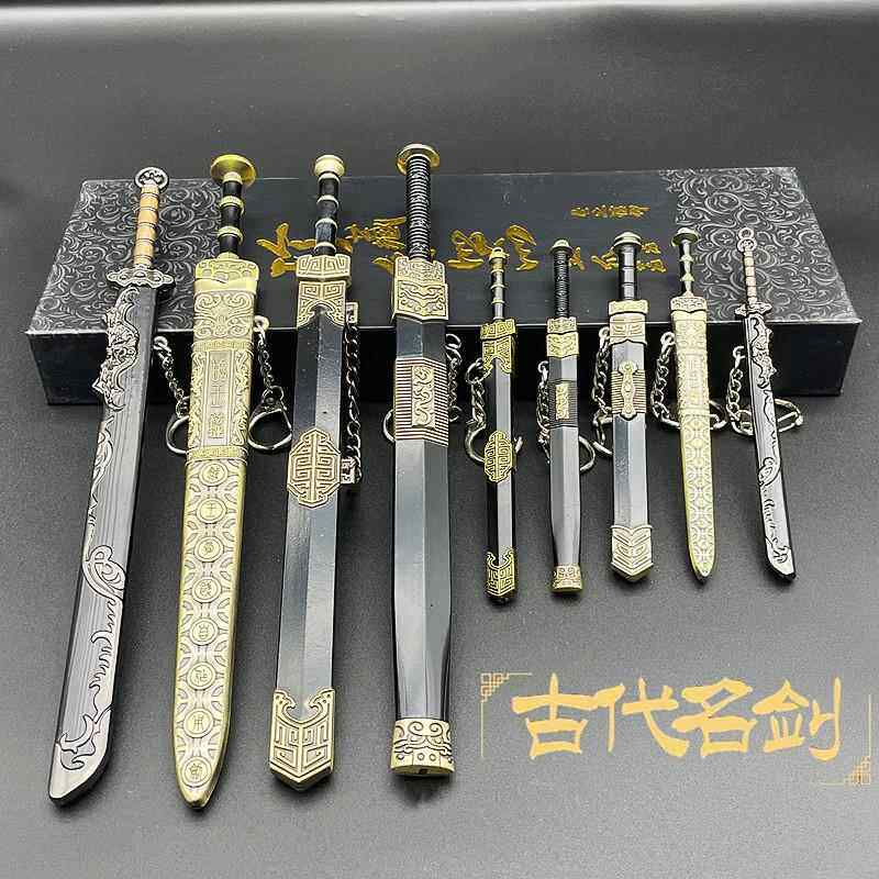 古代兵器的玩具模型秦始皇唐横刀兵器刀剑摆件饰品送架子