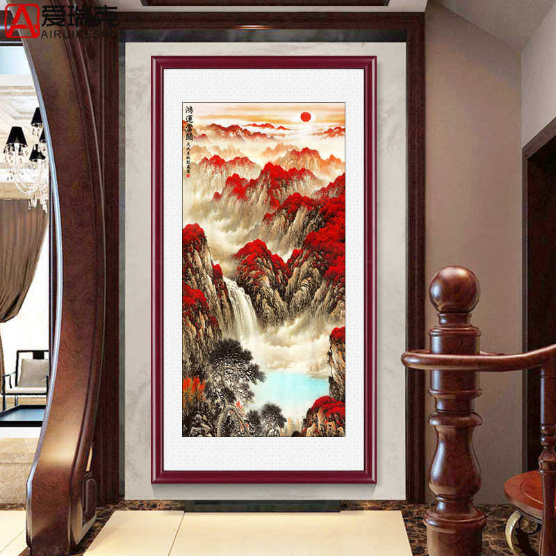 鸿运当头国画山水画客厅字画中式装饰画玄关办公室装饰挂画壁画,家居饰品,现代装饰画,淘宝优惠券,粉丝福利购,淘宝优惠卷