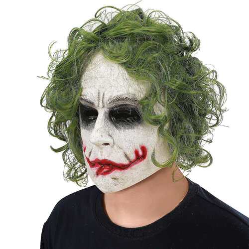 万圣节Joker微笑BF侠小丑乳胶头套cosplay面具影视道具角色扮演