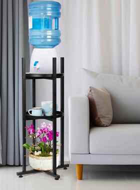 饮水机支架铁艺金属黑色盆栽植物架3层室内落地花架室外通用