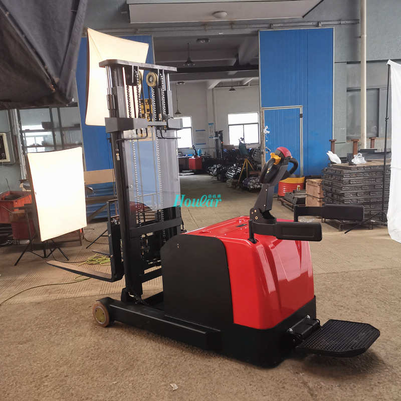 hoular好拉全电动无支腿叉车CQD型站驾式门架前移式堆垛车堆高车