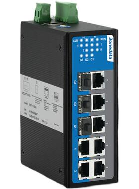 3ONEDATA IES7110-3GS 三旺3路千兆光转7路电口 工业交换机