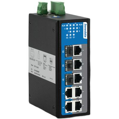 3ONEDATA IES7110-3GS 三旺3路千兆光转7路电口 工业交换机