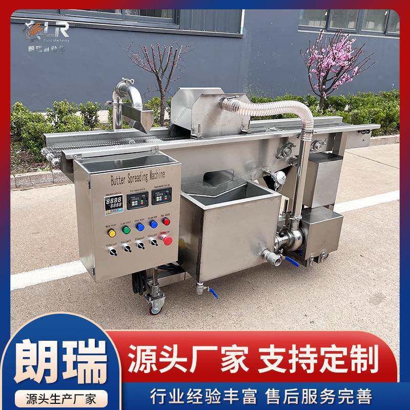 面包片巧克力涂层机毛巾卷涂层冷却隧道冻干面包片淋浆冷却设备