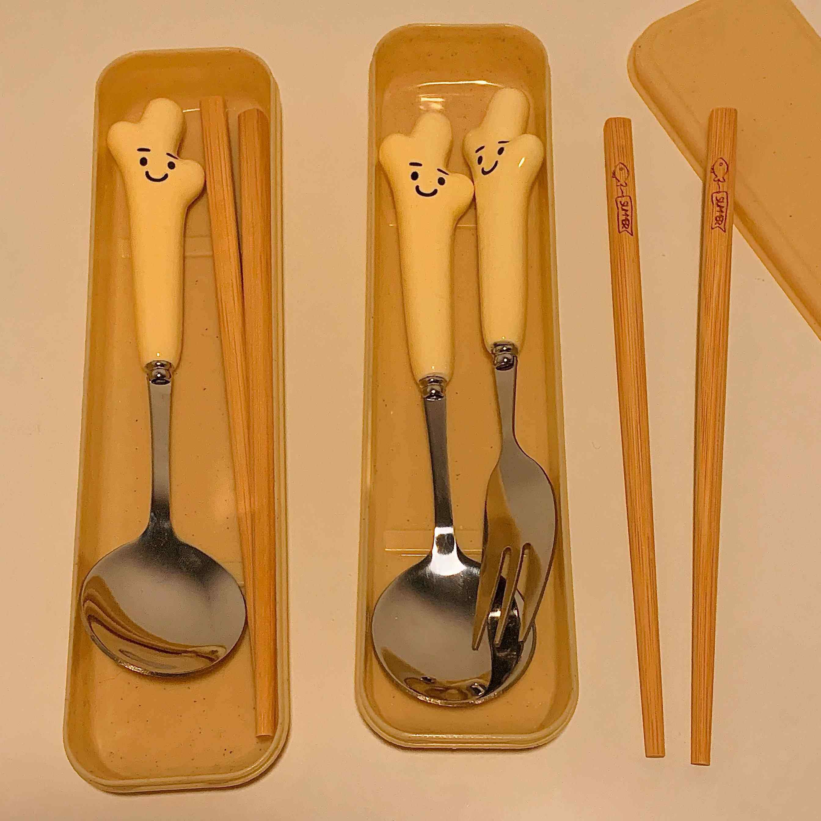 不吃生姜 筷子勺子套装ins木质外出自用餐具学生儿童便携收纳盒,餐饮具,便携/折叠餐具,淘宝优惠券,粉丝福利购,淘宝优惠卷