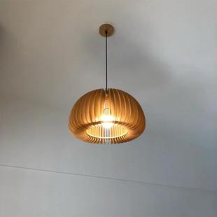 南瓜吊灯餐厅灯木质复古书房中古vintage卧室主灯 日式 有趣 照明