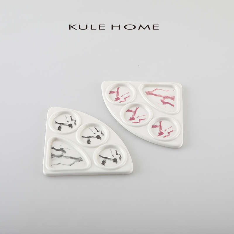 KULE HOME 陶瓷调色盘国画水彩水粉颜料盘美术生专用瓷碟颜料油画