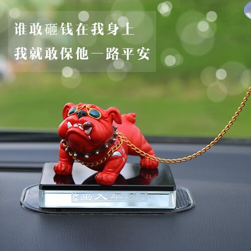 恶霸犬社会狗汽车摆件创意车内装饰品仿真狗恶霸犬模型车载用品