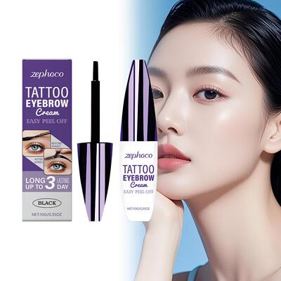 ZEPHOCO Black Peel-Off Eyebrow Tint - Easy to Apply, Creates