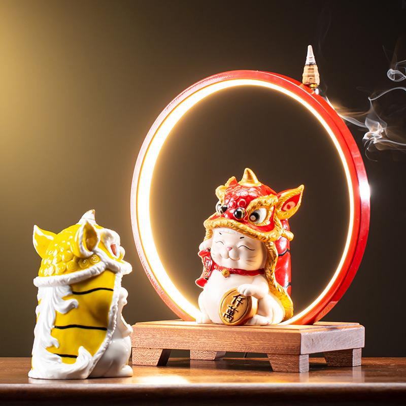 创意陶招财猫摆件店家铺开业FTD21040送礼禅意居客厅收银中台瓷国