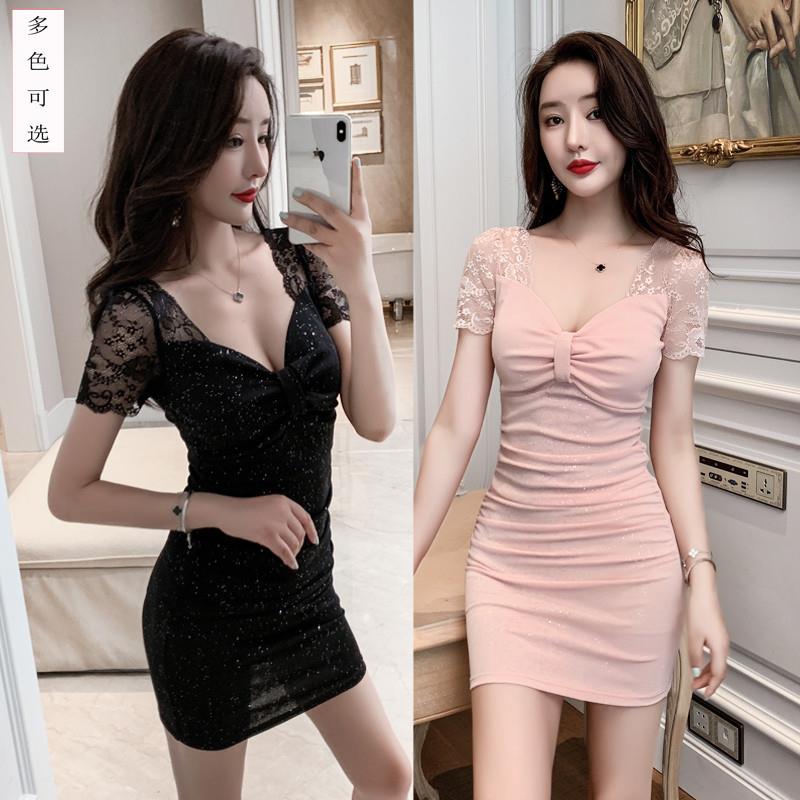 性感夜场女装2022新款气质显瘦连衣裙按摩足疗工装桑拿技师工作服