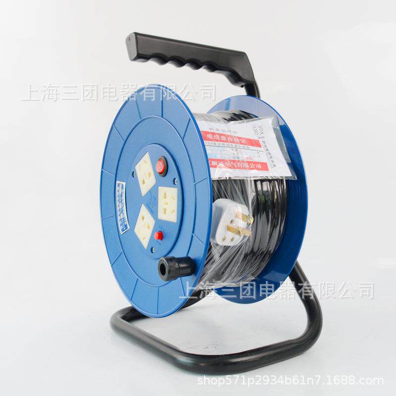 移动电缆盘 30米卷线轴50米卷线盘便携手提拖线盘电源线盘收线器