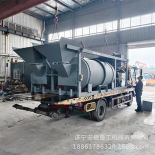 双罐移动沥青拌合机齿圈驱动废旧料再生机车载式 路面修补拌合机