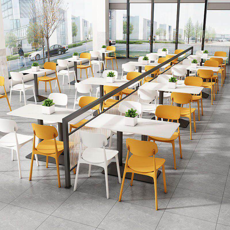 商用快餐店桌椅组合小吃店咖啡厅奶茶店餐桌食堂桌椅饭店岩板餐桌
