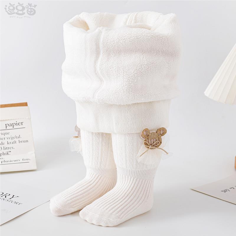 女童打底裤秋冬季加绒加厚宝宝大PP儿童外穿连裤袜棉纯婴儿连体袜