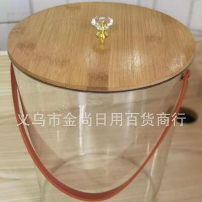 Transparent trash can with stickers, large capacity, portabl