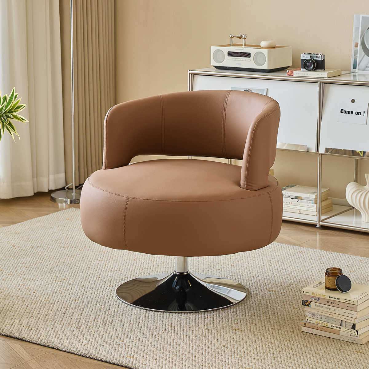 单人休闲沙发椅蛋壳椅可旋转椅子圆形轻奢高级感家用阳台懒人椅