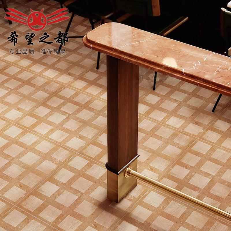 赤贫风复古格子瓷砖客餐厅咖啡厅工装仿古砖墙砖地砖600x600mm