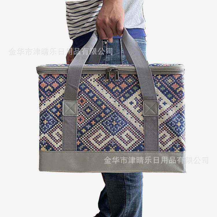 户外野营装备收纳箱多功能折叠工具箱包民族风卡式炉收纳袋野餐篮