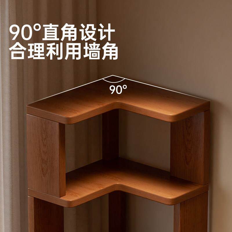 桌书架转9253实木角置物架面实木墙角柜童桌面收纳储物柜一体靠多