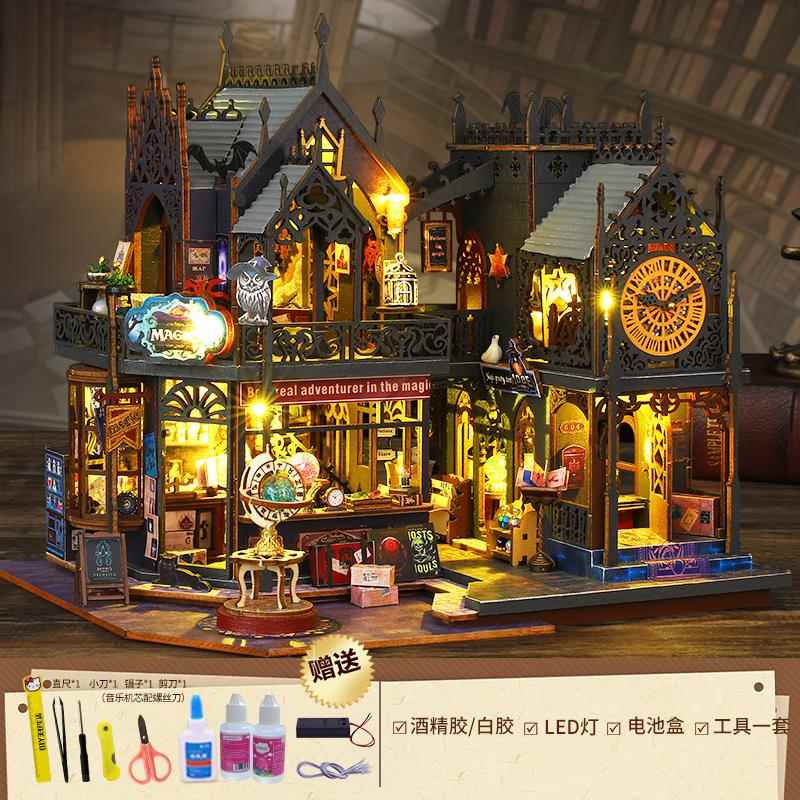 高档音乐盒八音盒diy意手工拼装礼木质迷型你模天空之城创生日物图片