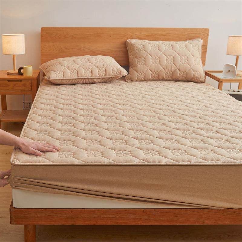 A类纯棉防水床笠亲肤夹棉透气床罩防滑防污隔尿席梦思保护套机洗