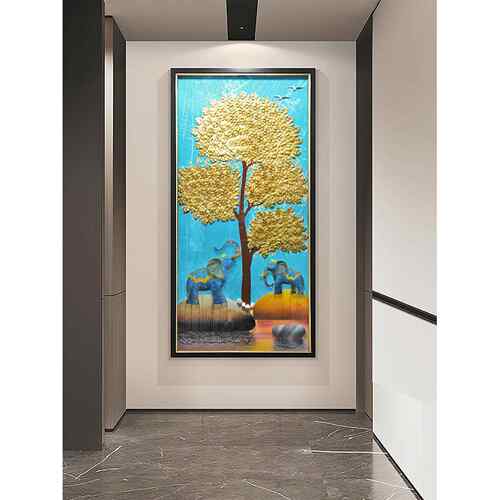 正品玄画马到成功装饰高端大立体孔雀尽头挂画现代简约轻气关奢画