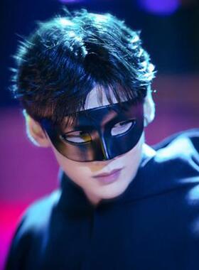 万圣节面具半脸男子黑色佐罗古代风格面具成人面具英俊面具男性酷