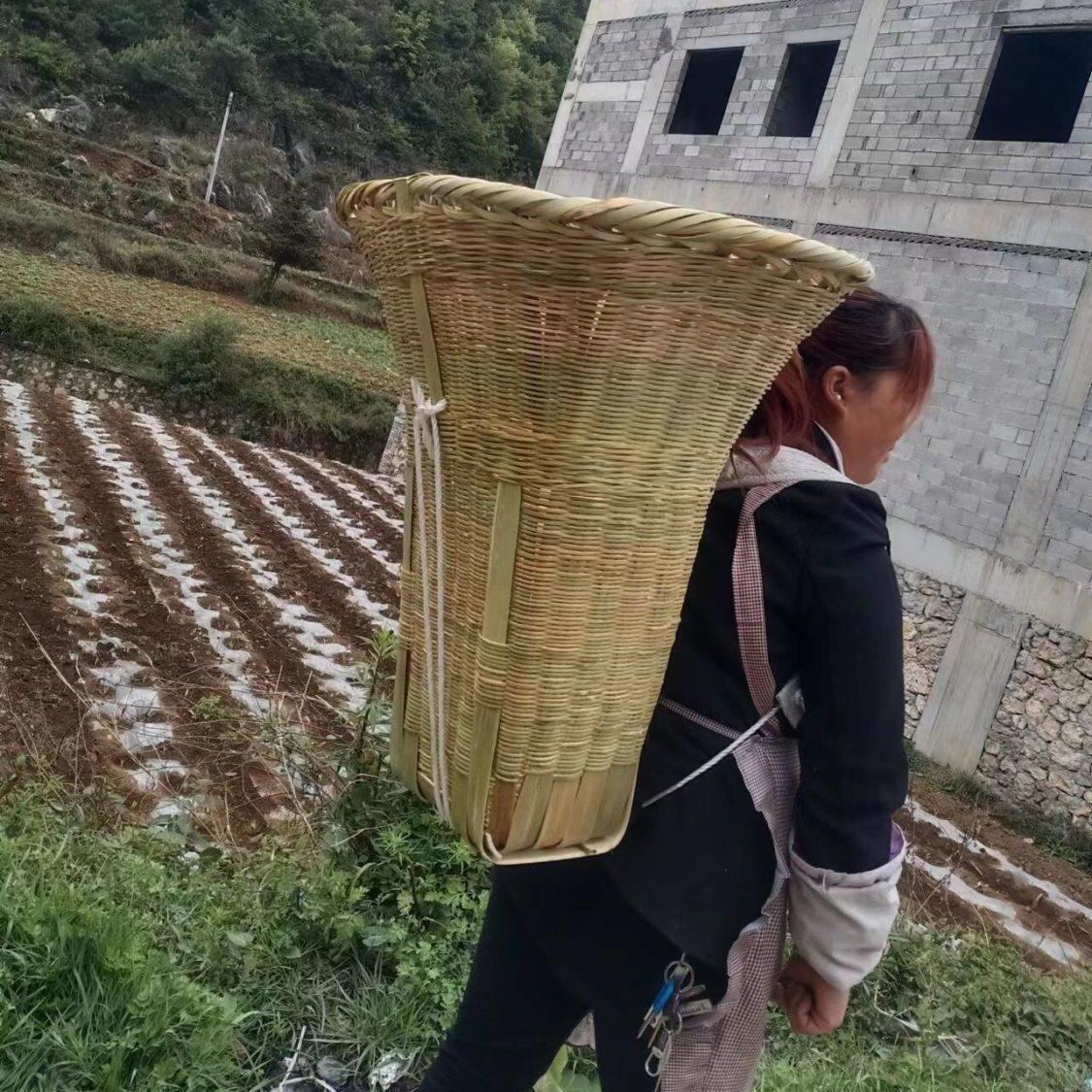 贵州竹编竹篓大号家用竹背篼揹筐采摘玉米背箩石头沙子背罗竹制品