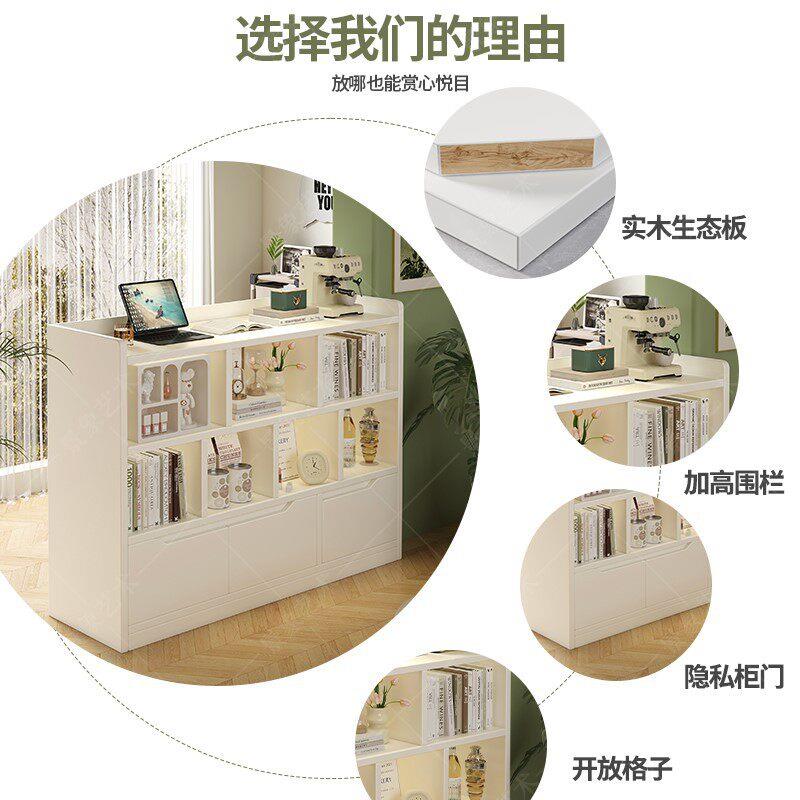 实木家书柜落地用203靠墙多带格收纳展示置物架卧室边矮柜柜门床图片